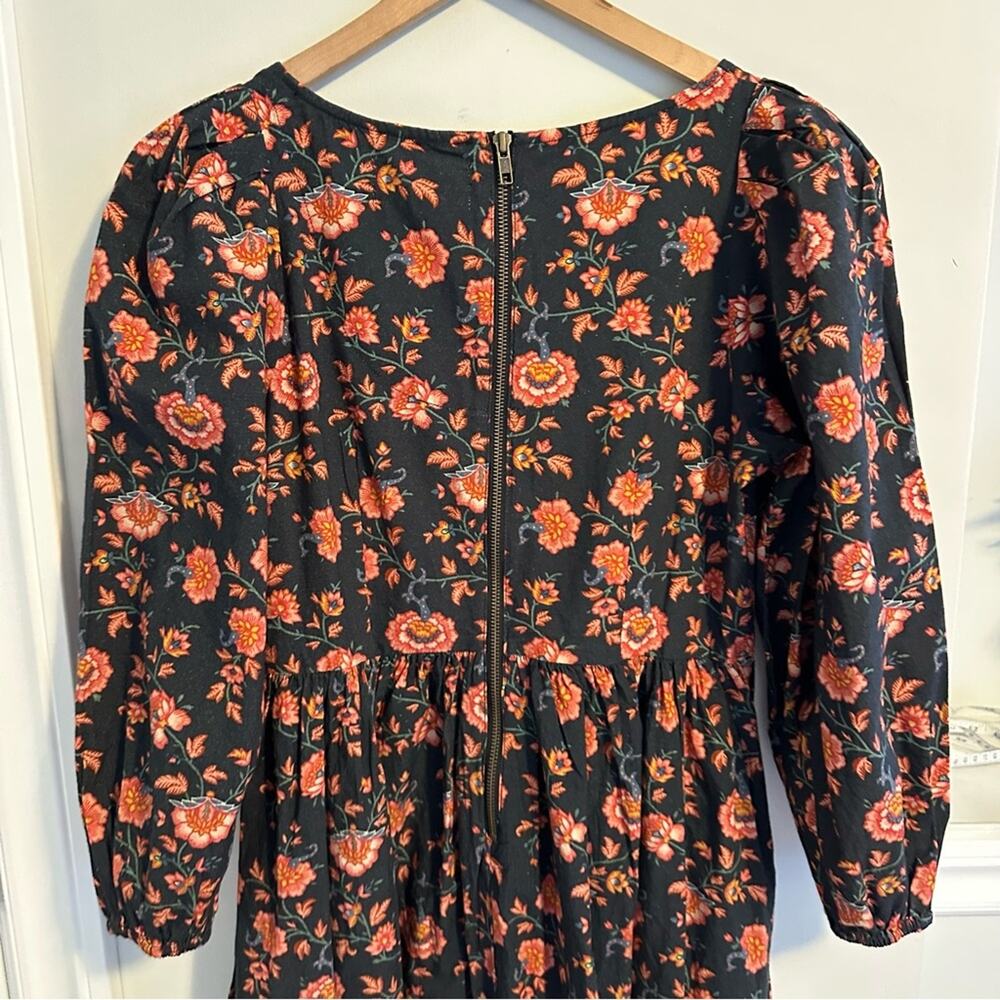 THE GREAT. Black Pink Cotton Floral Maxi Dress XS/S - Picture 5 of 13